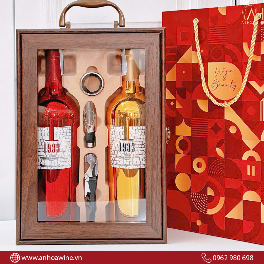 Rượu Vang Đỏ Vang Ý 1933 Ruby 7 Set qua hai chai vang 1933 1