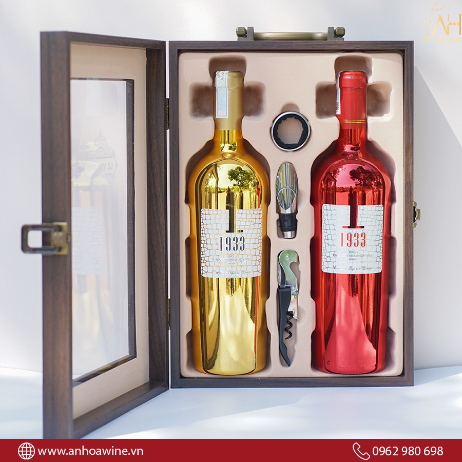 Rượu Vang Đỏ Vang Ý 1933 Ruby 6 Mẫu set quà tặng rượu vang 1933
