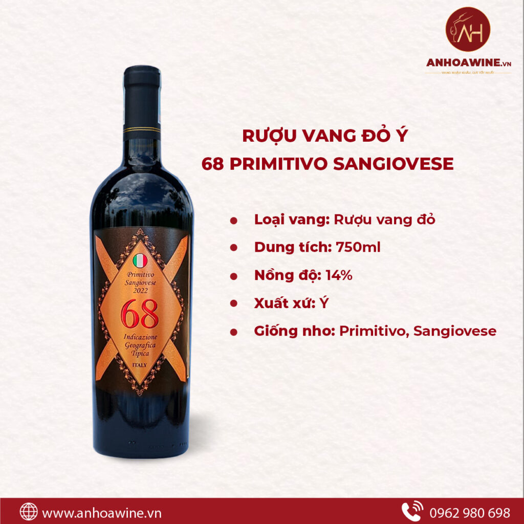 Rượu Vang Đỏ Ý 68 Primitivo Sangiovese 7 Rượu Vang Đỏ Ý 68 Primitivo Sangiovese