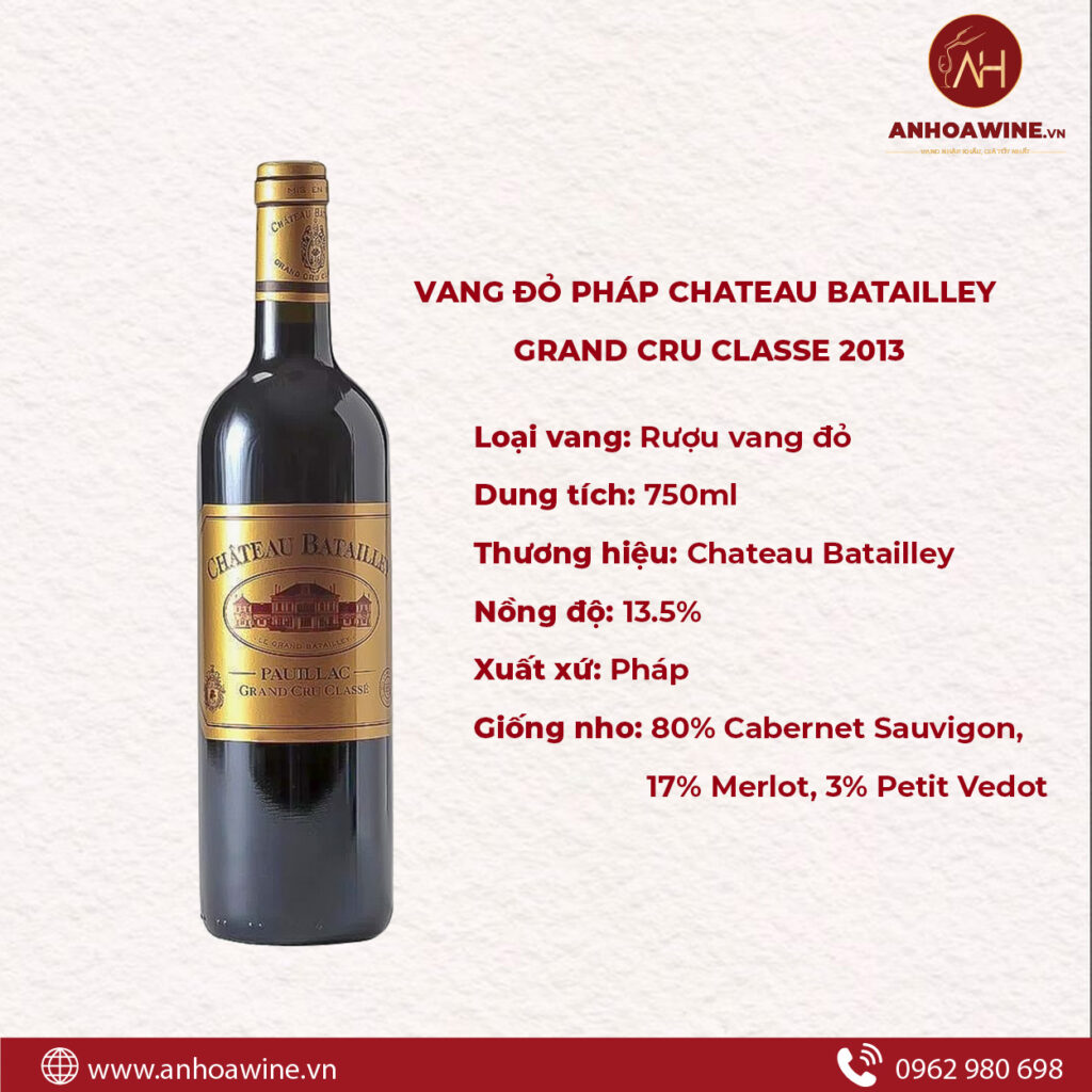 Rượu Vang Đỏ Pháp Chateau Batailley Grand Cru Classe 2013 4 Rượu Vang Đỏ Pháp Chateau Batailley Grand Cru Classe 2013