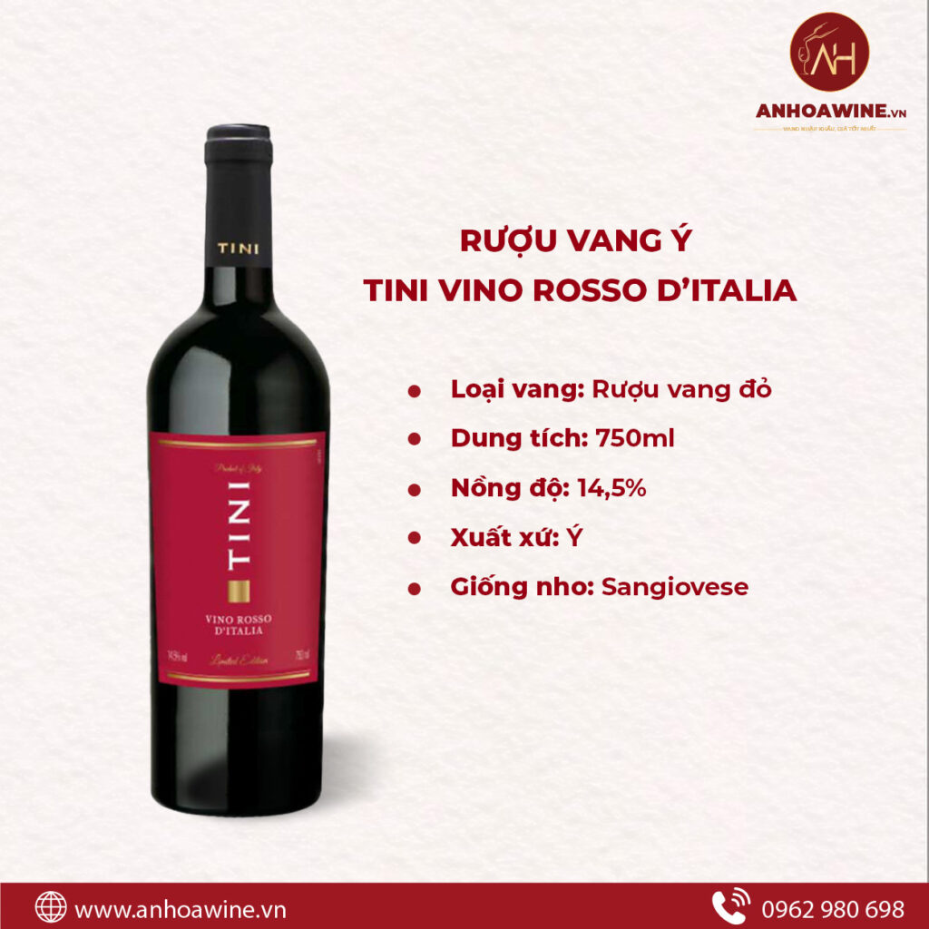Rượu Vang Ý Tini Vino Rosso D’Italia 