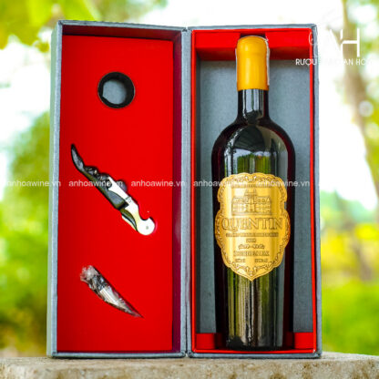 [SET QUÀ TẶNG] Hộp 1 Chai Rượu Vang Pháp Quentin Kèm Phụ Kiện - Hình ảnh 2