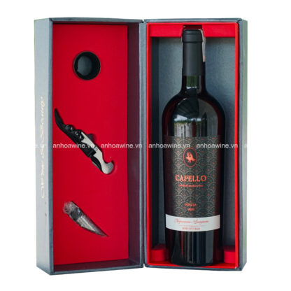 Set quà tặng 1 chai rượu vang Ý Capello kèm phụ kiện