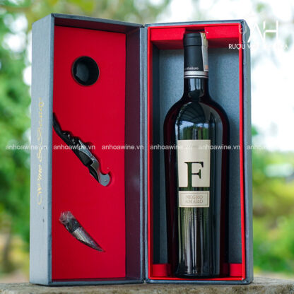 [SET QUÀ TẶNG] Hộp 1 Chai Rượu Vang Ý F Negroamaro Kèm Phụ Kiện - Hình ảnh 2