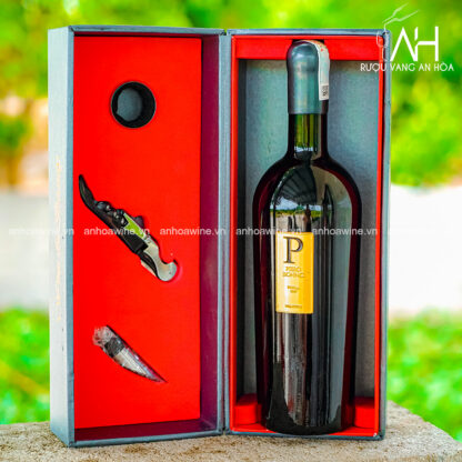 [SET QUÀ TẶNG] Hộp 1 Chai Rượu Vang Ý Piero Bonnci Kèm Phụ Kiện - Hình ảnh 2