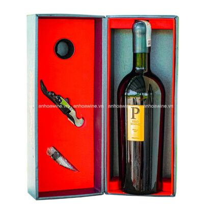 Set quà tặng hộp 1 chai rượu vang Ý Piero Bonnci kèm phụ kiện