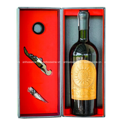 Set quà tặng hộp 1 chai rượu vang Ý Tolucci 17% kèm phụ kiện