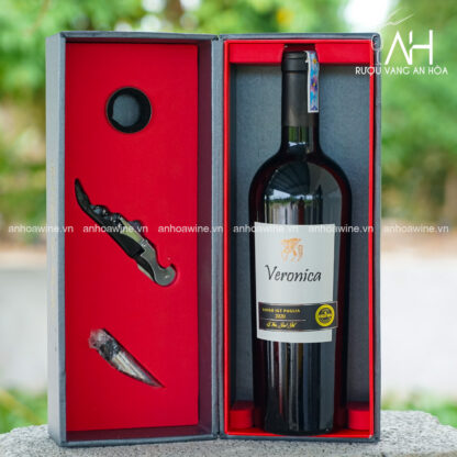 [SET QUÀ TẶNG] Hộp 1 Chai Rượu Vang Ý  Veronica Rosso Kèm Phụ Kiện - Hình ảnh 2