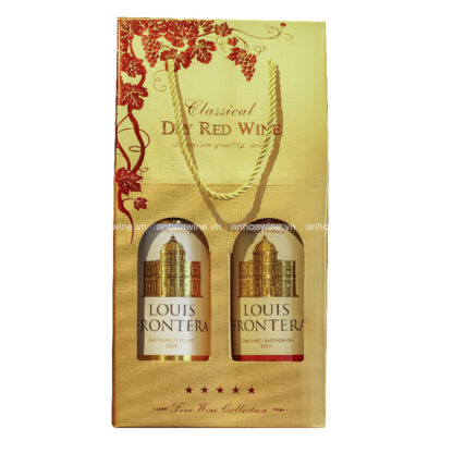 Set quà tặng 2 chai rượu vang Pháp Louis Frontera đỏ