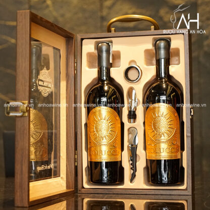 [SET QUÀ TẶNG] Hộp Gỗ 2 Chai Rượu Vang Ý Tolucci 17% - Hình ảnh 2