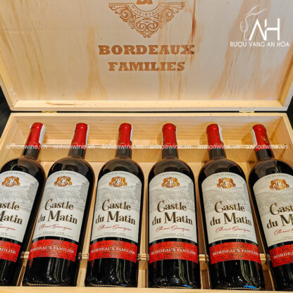 [SET QUÀ TẶNG] Hộp Gỗ 6 Chai Rượu Vang Pháp Castle du Matin 13,8% - Hình ảnh 2