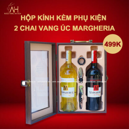 Set Quà Hộp Kính 2 Chai Vang Úc Margheria