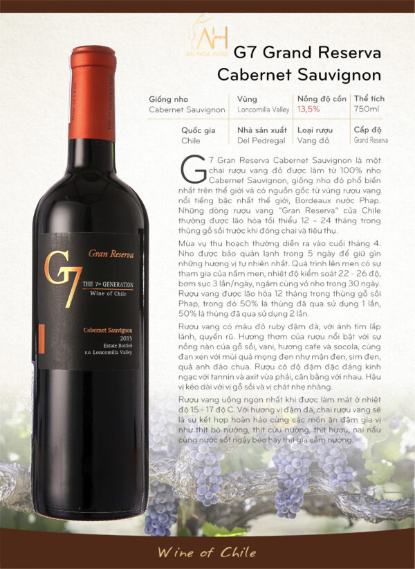 Ruou Vang Do Chile G7 Gran Reserva Cabernet Sauvignon 02