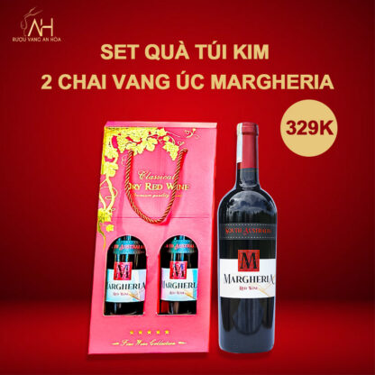 Set Quà Tặng Hộp Da 2 Chai Vang Úc Margheria