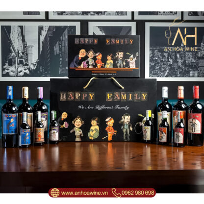 BST 6 Chai Vang Đỏ Tây Ban Nha Happy Family - Hình ảnh 3
