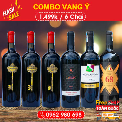 Combo 6 chai vang Ý nổi tiếng
