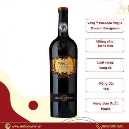 Rượu Vang Đỏ Ý Passone Puglia - Hình ảnh 4