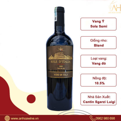 Rượu Vang Ngọt Ý Sole D'Italia Semi - Hình ảnh 3