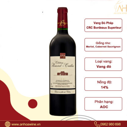 Rượu Vang Đỏ Pháp CRC Bordeaux Superieur - Hình ảnh 4