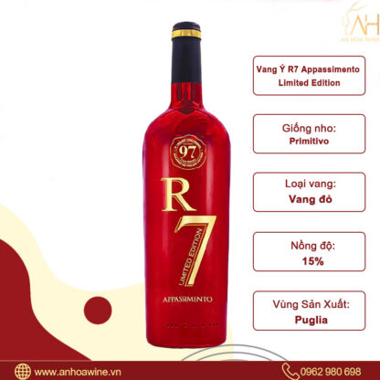 Rượu Vang Đỏ Ý R7 Appassimento - Hình ảnh 2