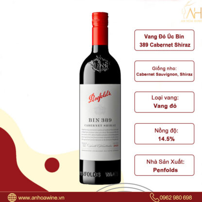 Vang Đỏ Úc Penfolds Bin 389 Cabernet Shiraz - Hình ảnh 2