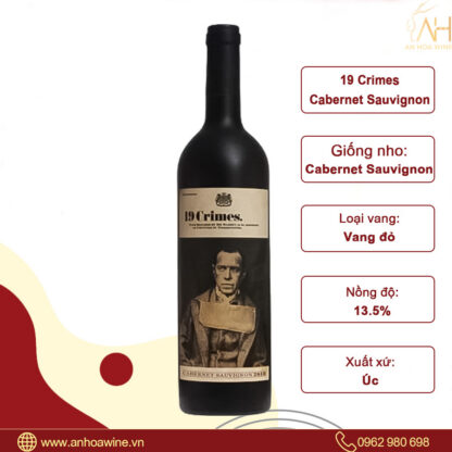Rượu Vang Đỏ Úc 19 Crimes Cabernet Sauvignon