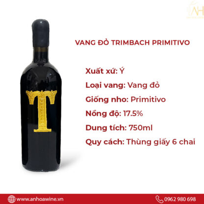 Rượu Vang Đỏ Ý Trimbach Primitivo