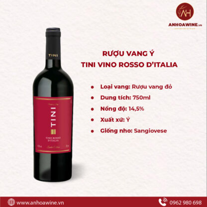 Rượu Vang Đỏ Ý Tini Vino Rosso DItalia - Hình ảnh 4